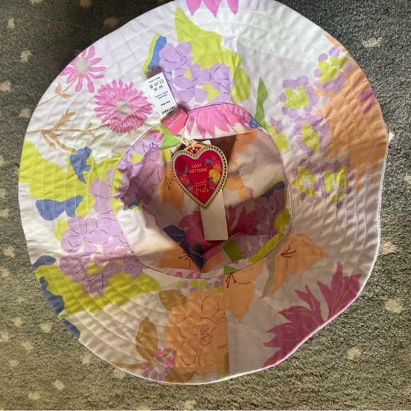 NWT Frida x Lost Pattern Colorful Women’s Garden Sun Hat Reversible Pink - Picture 5 of 5